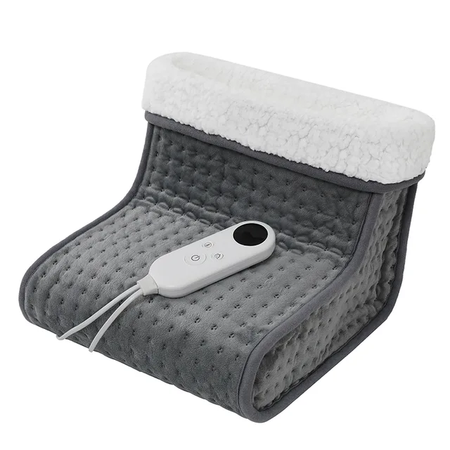 Flannel and sherpa foot heating pad
