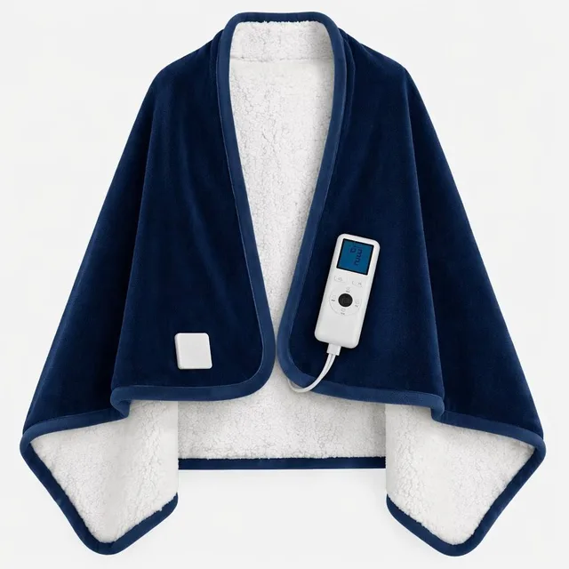 Electric heated blanket shawl