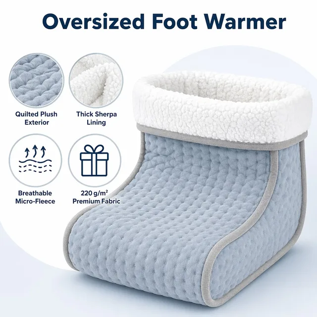 Sherpa-lined electric foot pad