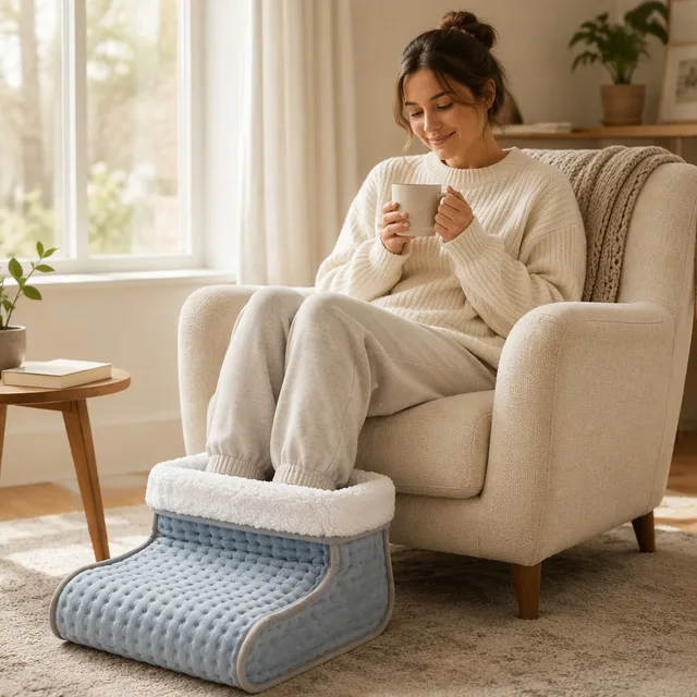 Sherpa foot-warming electric blanket