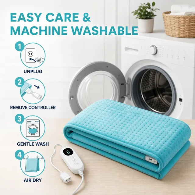 Cyan plush electric heating pad