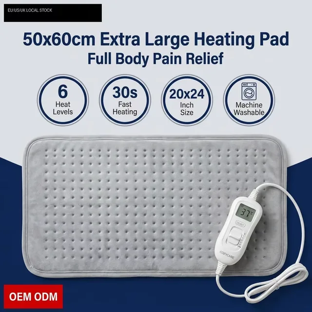 Large electric heating pad with cover