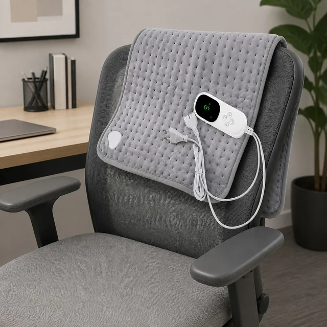 Gray-fabric electric heating pad